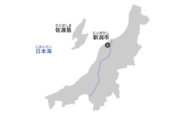 新潟県の楽しい覚え方 県庁所在地 中部地方 日本地図入り 都道府県らくがき