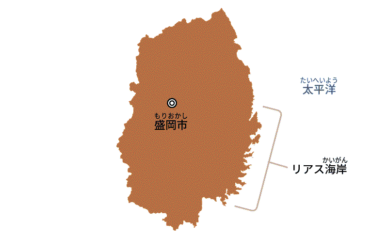 岩手県の地図