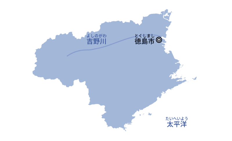 徳島県の地図