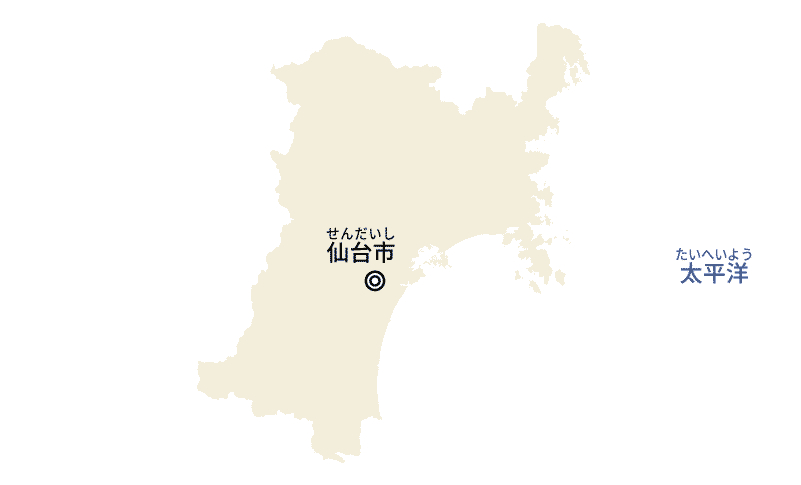 宮城県の地図