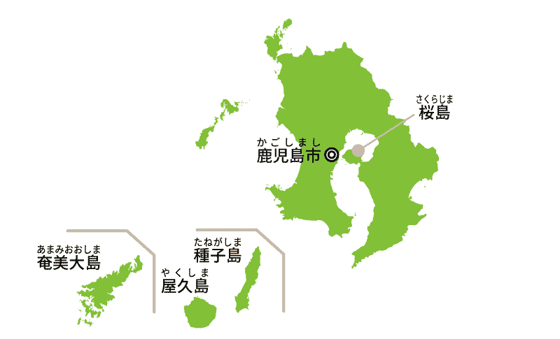 鹿児島県の地図