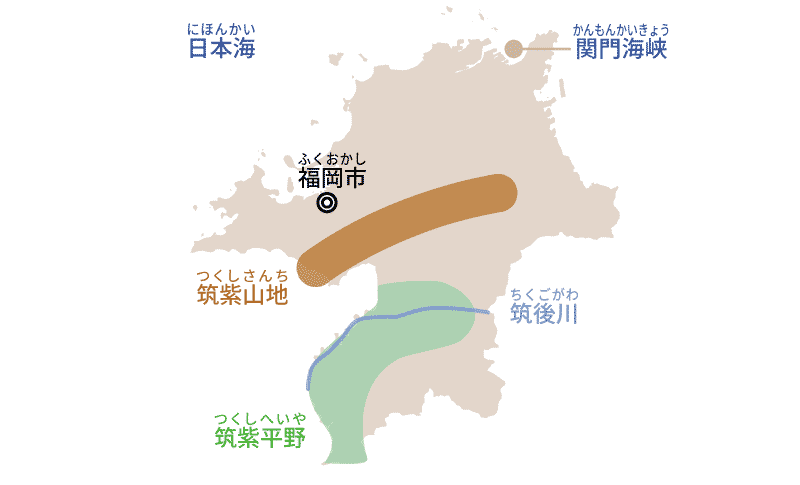 福岡県の地図