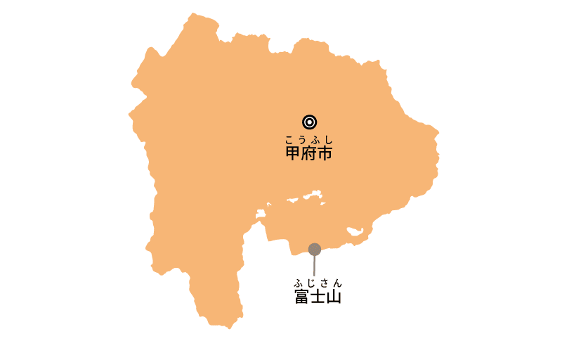 山梨県の地図