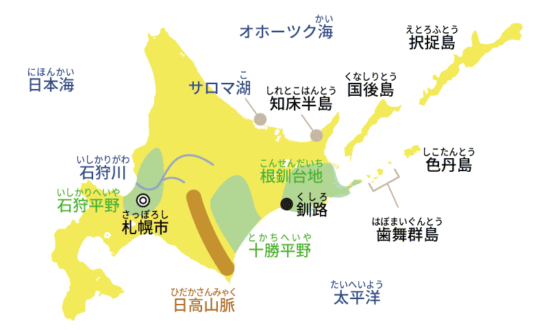 北海道の地図