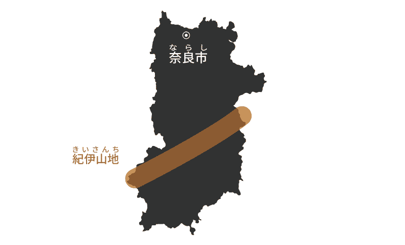 奈良県の地図